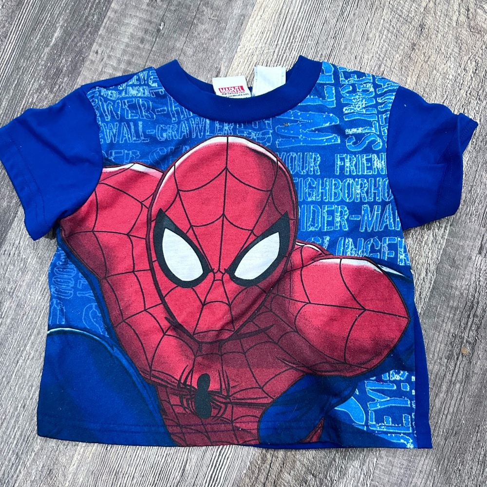 Marvel Blue & Red Spider-Man Short Sleeve Pajama Top